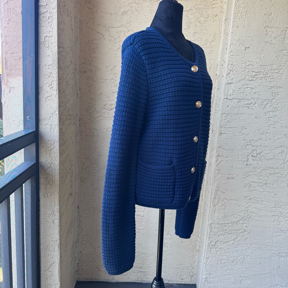 A LOVES A Navy Blue Button-Up Sweater Sz XL Pockets Buttons Front NWT - Picture 4 of 13